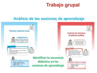 Análisis de las sesiones de aprendizaje
Trabajo grupal
Identificar la secuencia
didáctica en las
sesiones de aprendizaje
 