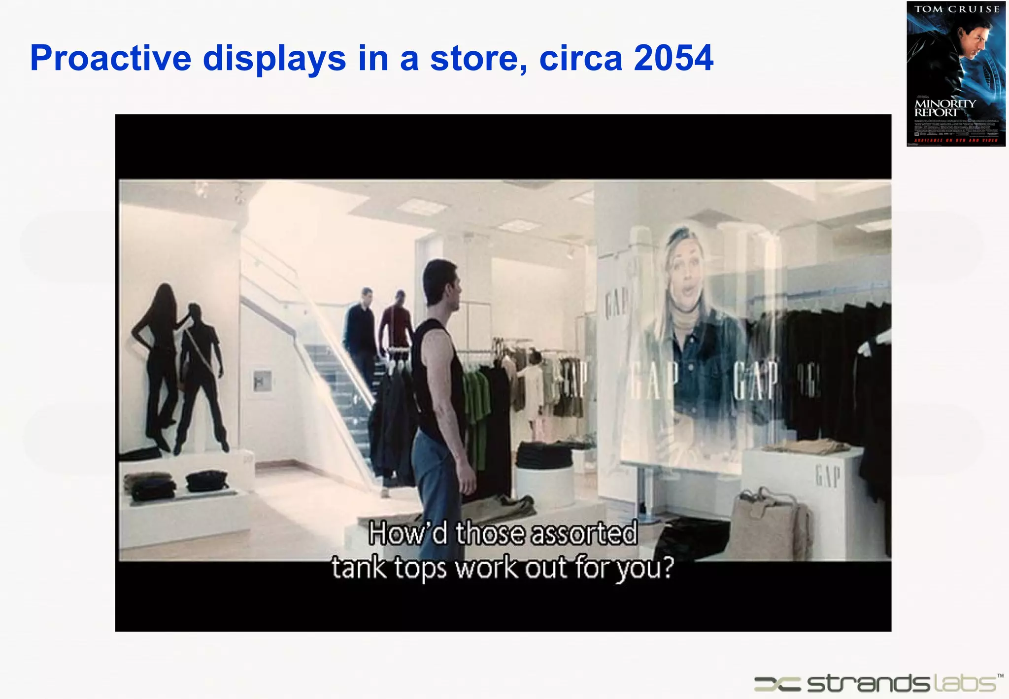 Proactive displays in a store, circa 2054 