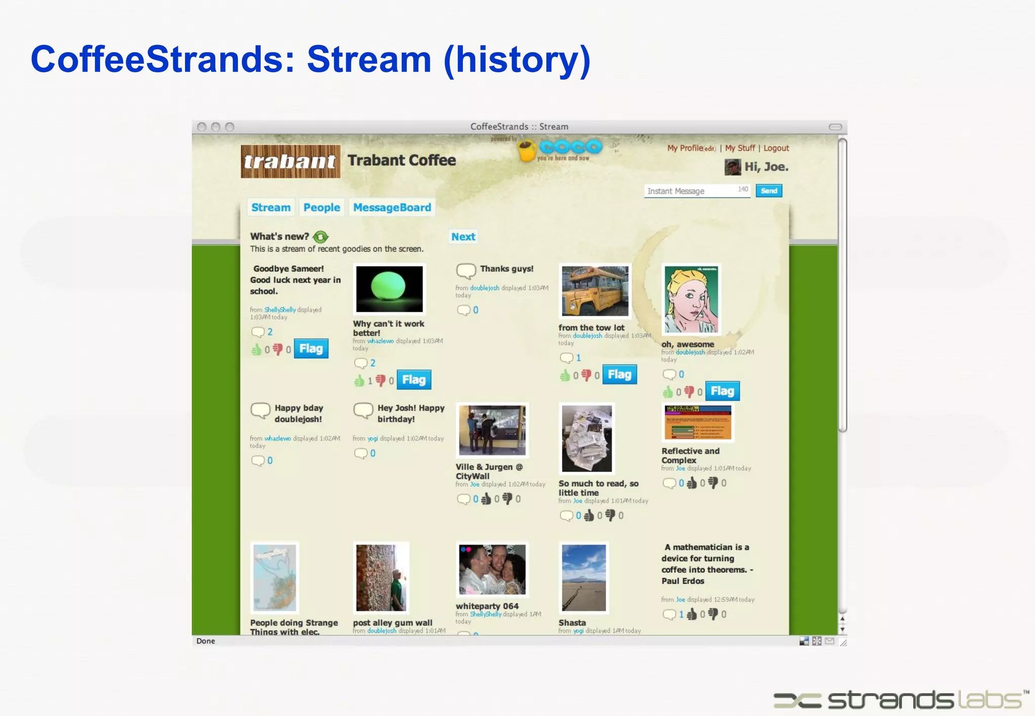 CoffeeStrands: Stream (history) 