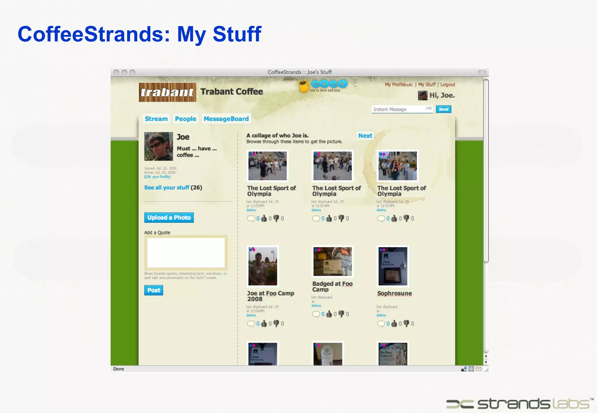 CoffeeStrands: My Stuff 