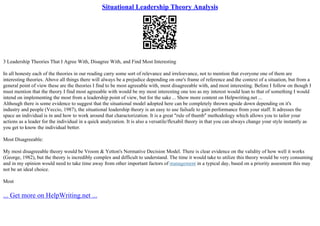 Situational Leadership Theory Analysis | PPT