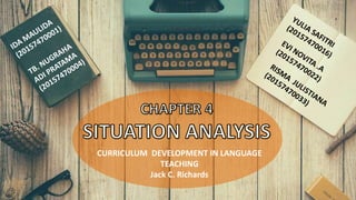 CURRICULUM DEVELOPMENT IN LANGUAGE
TEACHING
Jack C. Richards
 
