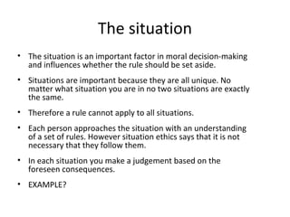 AS level  Religious Studies Situation ethics revision booklet 
