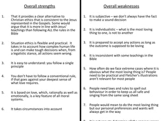 AS level  Religious Studies Situation ethics revision booklet 