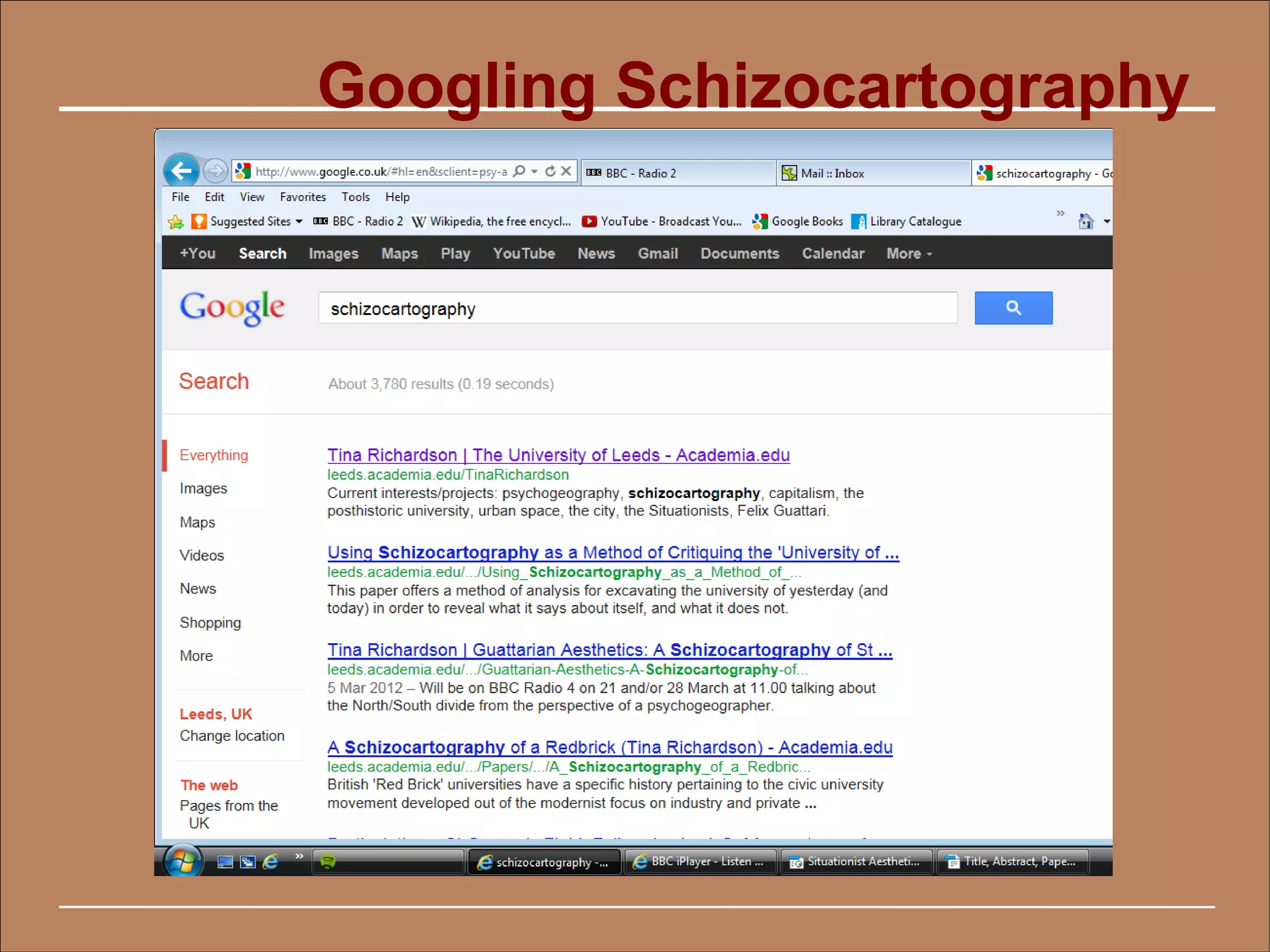 Googling Schizocartography
 