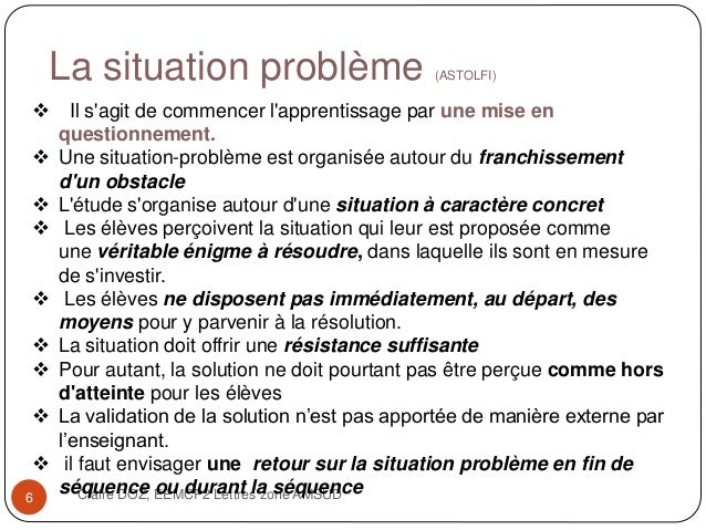 Situation Problème Dans La Séance Et Tâche Complexe Dans La - 