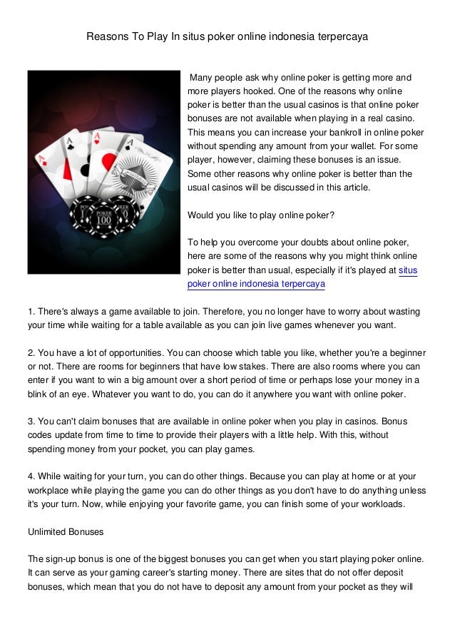Can you play poker online now