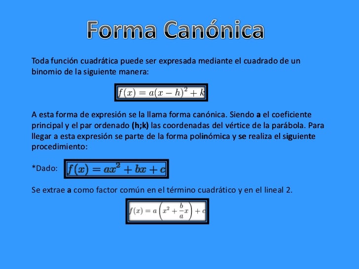 Made By Counterpoint Magazine Funcion Cuadratica Forma Canonica