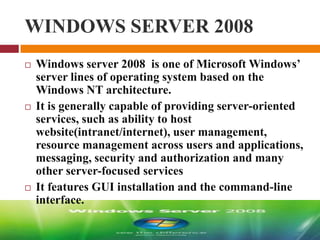 WINDOWS SERVER 2008 | PPTX