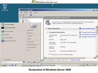 Server 2008 WINDOWS SERVER 2008 | PPTX