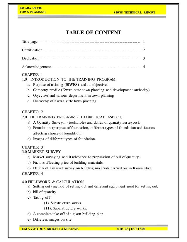 Siwes Report Original