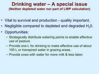 Improving livestock water productivity to help satisfy future human dietary requirements in developing countries