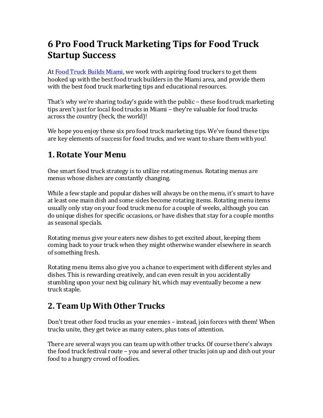 6 Marketing Tips for Food Trucks