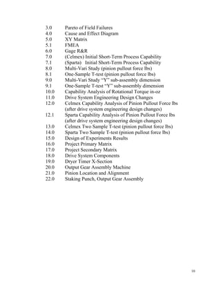 Six Sigma Final Outline