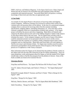 Six Sigma Mini Tutorial Final