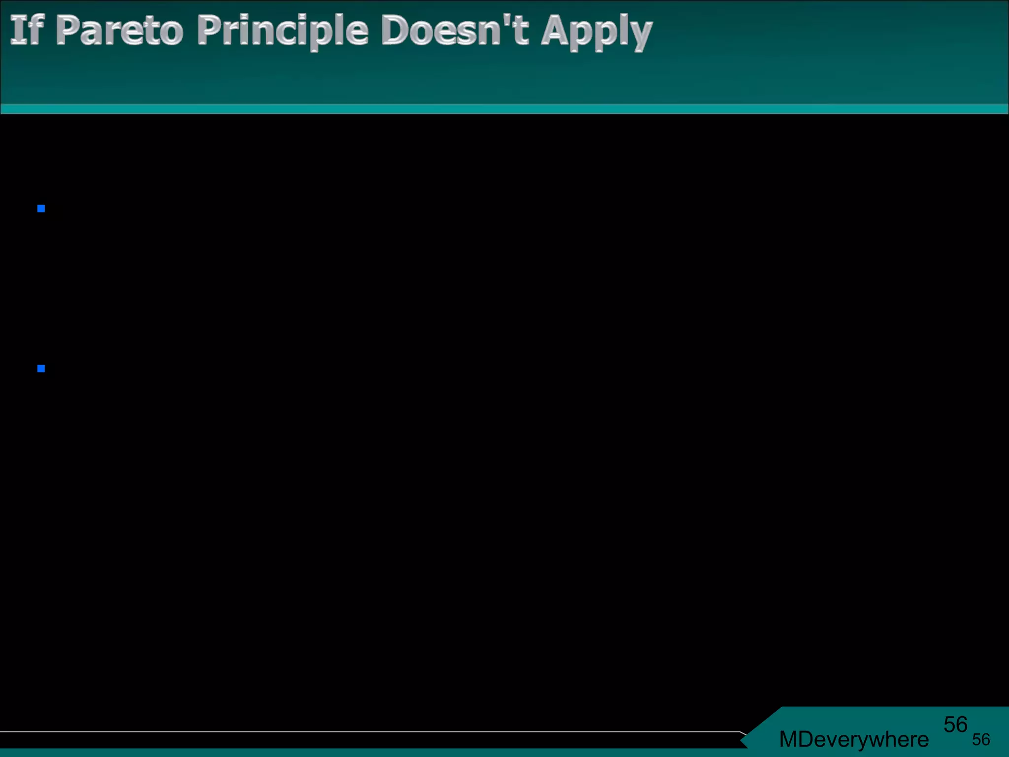 Do  not  analyze the tallest bar any further.  It is clear that this categorization is not related to the root cause of the problem.  You need to find another way to look at the data.  - Determine if there is another way to stratify the data. - Normalize the data (make all the categories comparable by making the thing you are measuring into a rate). 