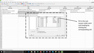 Fill in the sub-
causes under each
sub-heading by
clicking the
corresponding cell.
 