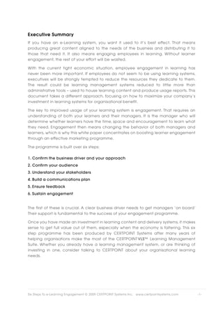 Six Steps to eLearning engagement and boosting the value of your LMS | PDF