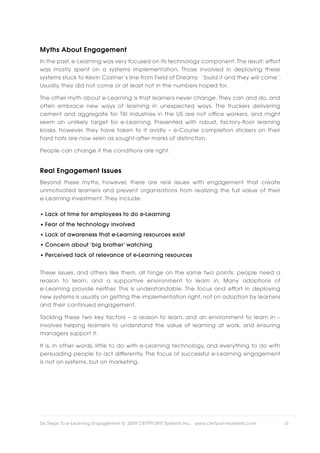 Six Steps to eLearning engagement and boosting the value of your LMS | PDF