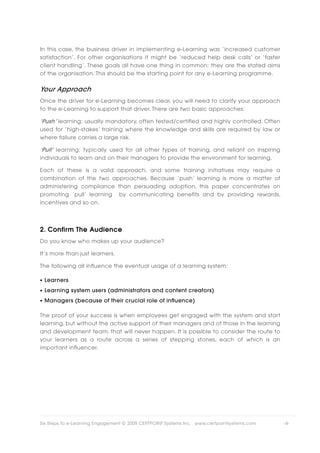 Six Steps to eLearning engagement and boosting the value of your LMS | PDF
