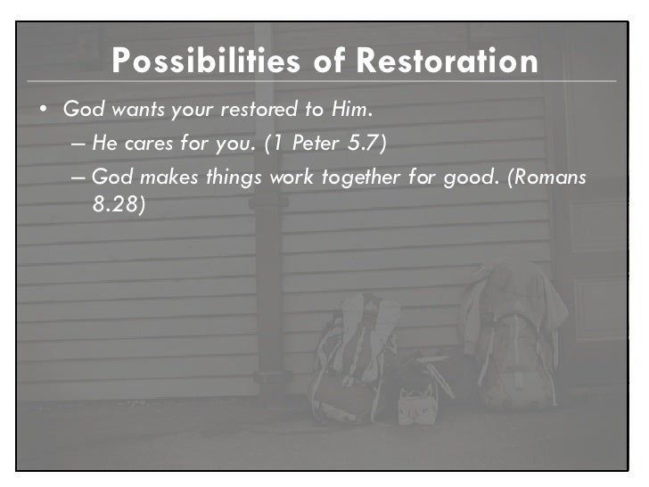 Six Steps To Spiritual Restoration Part 2
