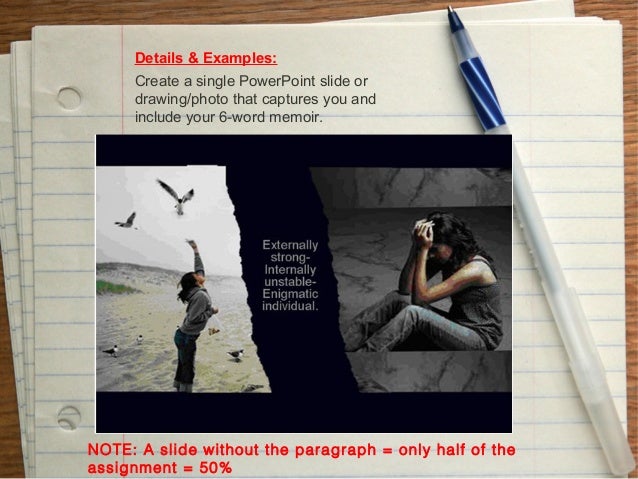 six word memoir assignment