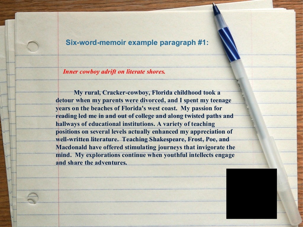 6 word memoir activity picture