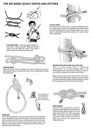 Six basic knots for Scout
