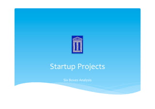 Startup	
  Projects	
  
     Six	
  Boxes	
  Analysis	
  
 