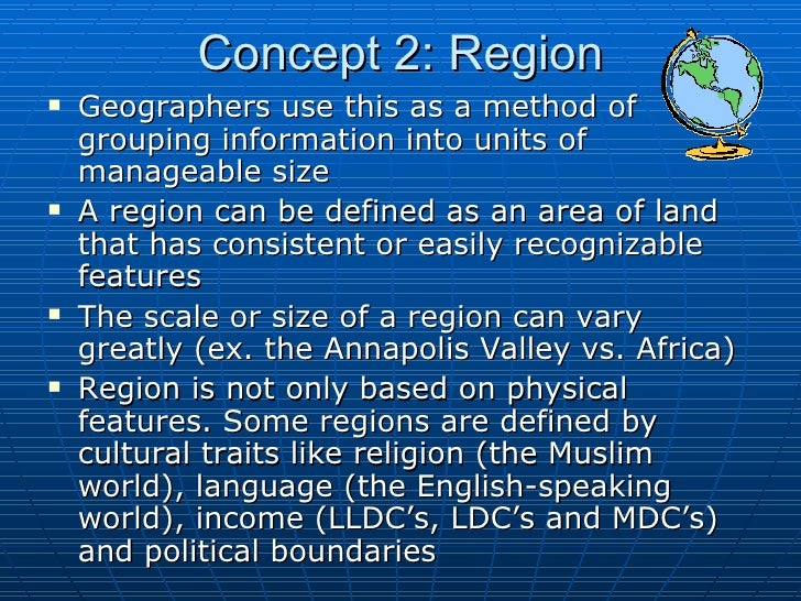 six concepts of geography geographical concepts