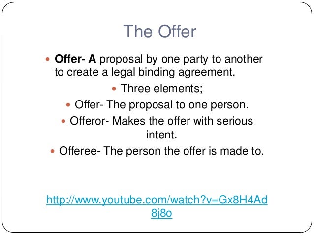 six elements of a contract elements of a contract