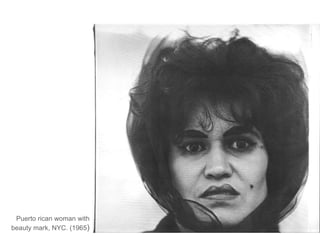 Puerto rican woman with beauty mark, NYC.  (1965 ) 