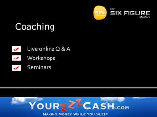 CoachingLive online Q & AWorkshopsSeminars
