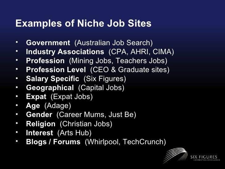 Examples Of Niche Job Sites Examples Of Niche Job Sites
