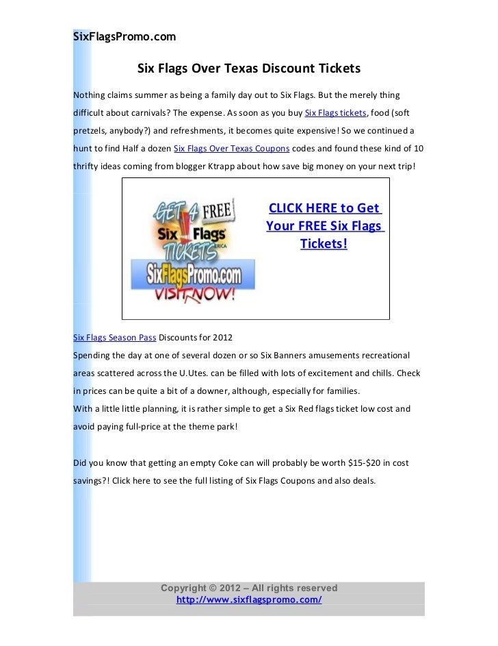 Six Flags Over Texas Discount Tickets