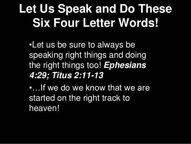 Six four letter words for christians