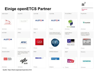 Open Source Software: Einsatz, Entwicklung und Forschung22. Februar 2016 28
Einige openETCS Partner
Quelle: https://itea3.org/project/openetcs.html
 