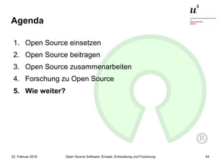Open Source Software: Einsatz, Entwicklung und Forschung