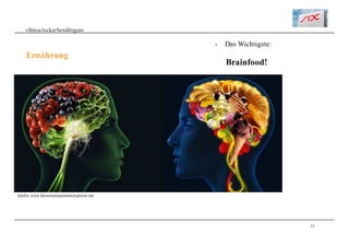 23
«Stresslockerbewältigen»
Ernährung
- Das Wichtigste:
Brainfood!
Quelle: www.howtoincreasememorypower.net
 