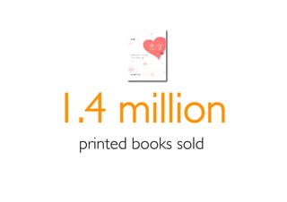 1.4 million
 printed books sold
 