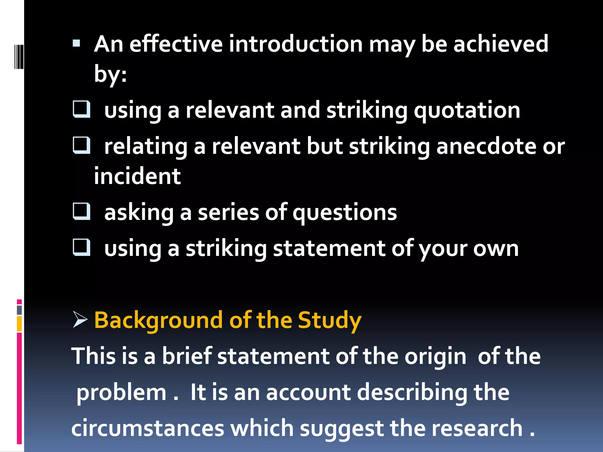 Six main chapters of a research paper | PPTX | Science