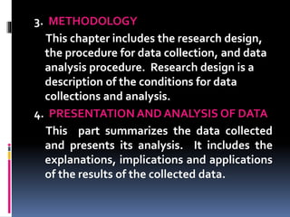 Six main chapters of a research paper | PPT