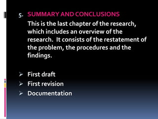 Six main chapters of a research paper | PPT