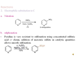 Reactions
2. Electrophilic substitution to C
 