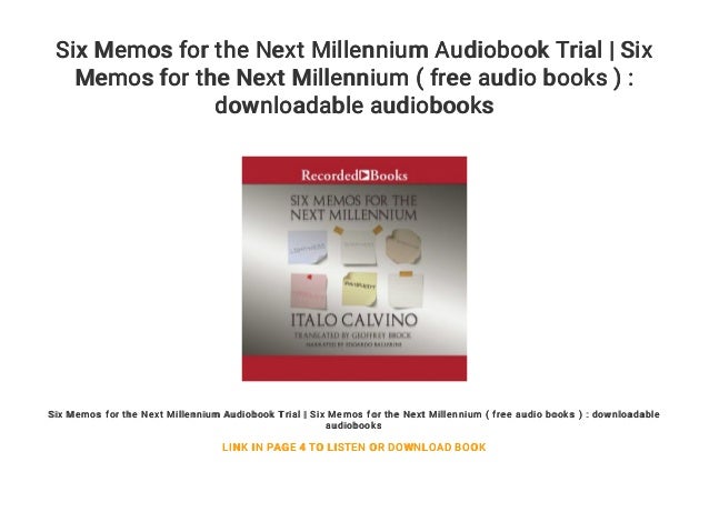 Six Memos for the Next Millennium Audiobook Trial | Six ...