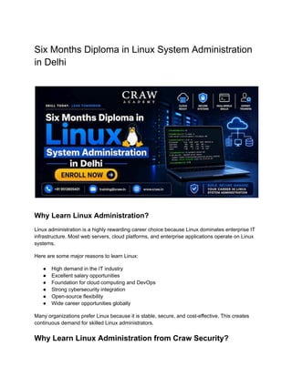 Comprehensive Six Months Diploma in Linux System Administration in ...