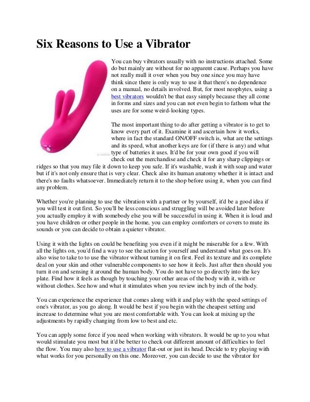 vibrator vibrators reasons six slideshare instructions