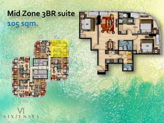 Mid Zone 3BR suite
105 sqm.
 