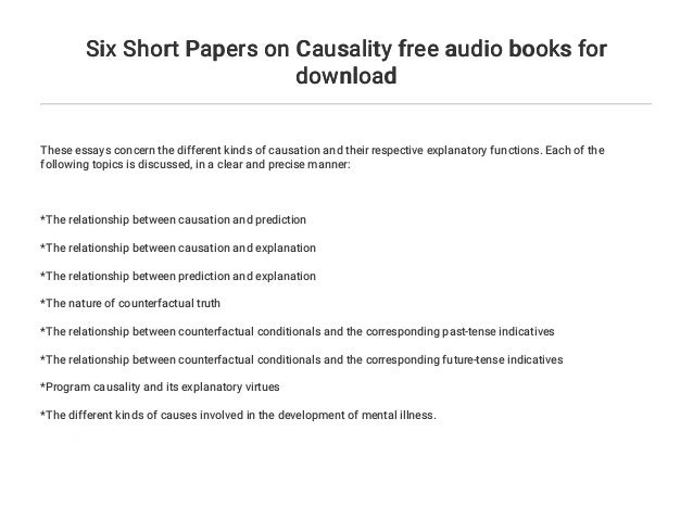 Causality Download Free