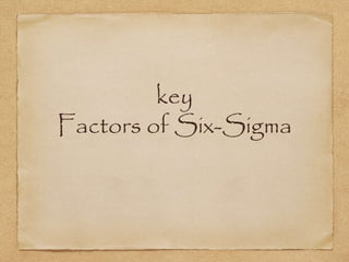 key
Factors of Six-Sigma
 